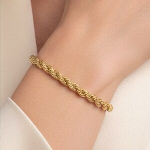 Genuine Kendra Scott Gold Rope Bracelet Bangle Size 7.75”